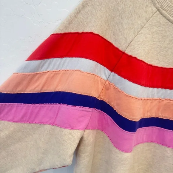 Marine Layer Summit Crewneck Sweatshirt Womens XL Colorful Striped Retro - Picture 5 of 10